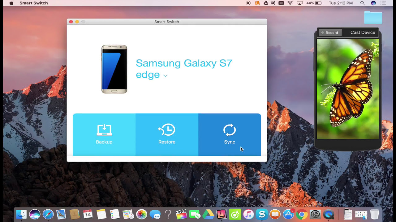 back up for samsung in mac
